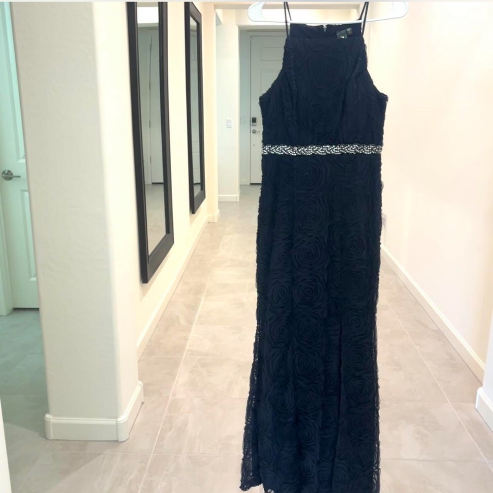 Elegant Navy Evening Gown
